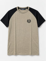 Signature Embroidered Contrast Sleeves Raglan Tee Shirt