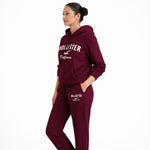 Women’s Printed Hoodie & Joggers Fleece Tracksuit - Maroon
