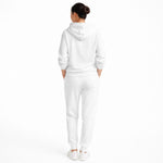 Women’s Printed Hoodie & Joggers Fleece Tracksuit - White