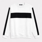 HG Men’s Contrast Panel Terry Tracksuit Crewneck Set - White Black