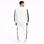 HG Men’s Contrast Panel Terry Tracksuit Crewneck Set - White Black