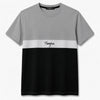 Men's Cut & Sew panel Tee Shirt - Gray, White & Black