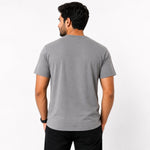 Men's Cut & Sew panel Tee Shirt - Gray, White & Black