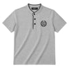 Men’s Signature Emb. Ban Collar Henley Tee Shirt – Light Gray
