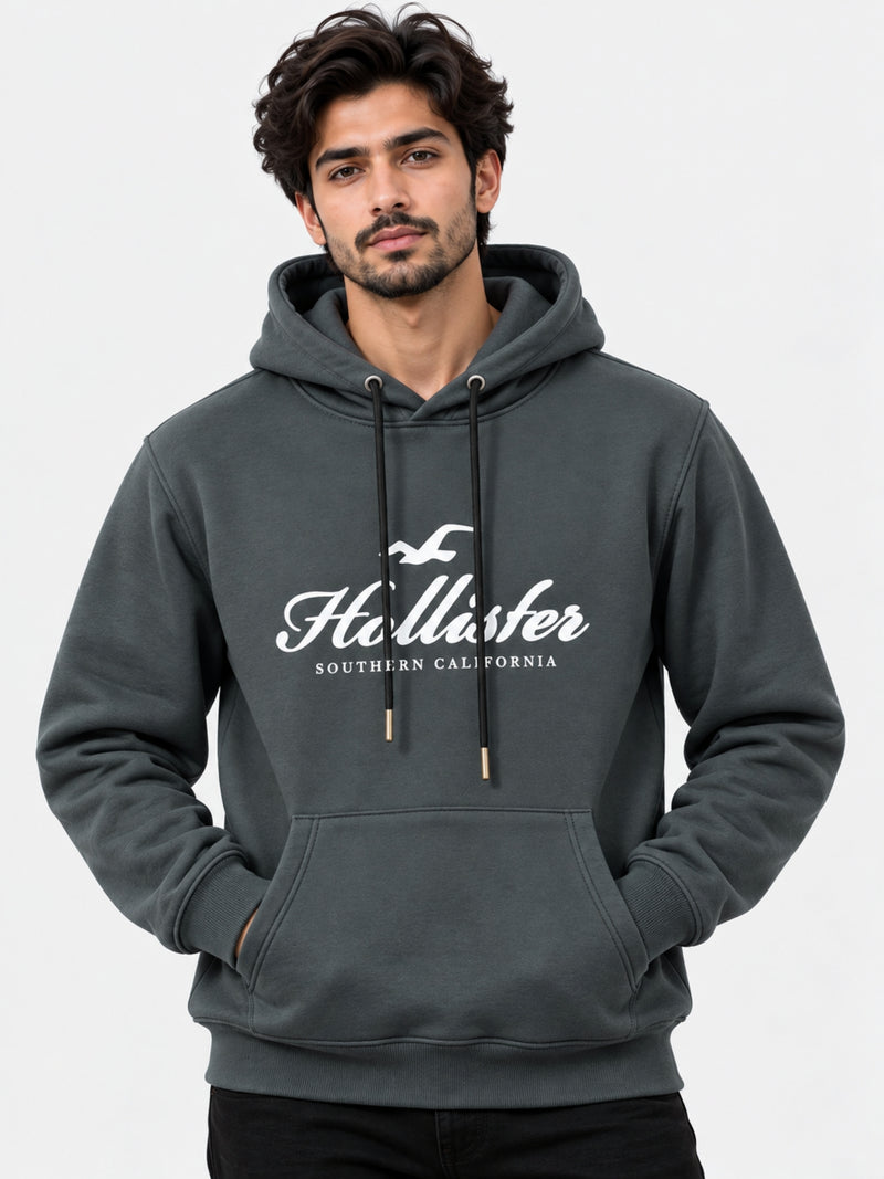 Men's Graphic Printed Pull Over Fleece Hoodie