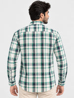Men's Blue Green Large Check Casual Shirt