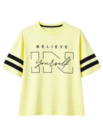 Unisex Oversized Graphic Printed Drop Shoulder T-Shirt - Yellow