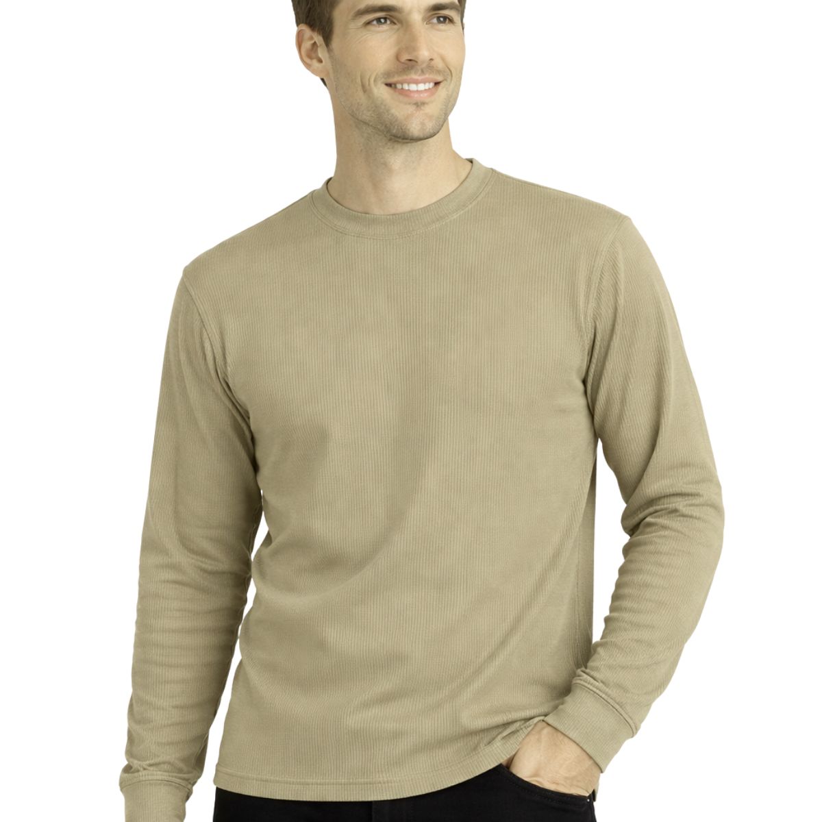HG Rib Knitted Winter Full Sleeves Inner Shirt for Men & Women – Stone Brown