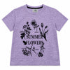 Girls’ Summer Flowers Graphic Printed T-Shirt – Purple