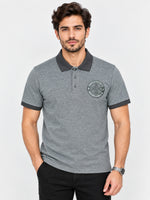 HG Excellence Emb Contrast Collar Polo Shirt - Gray