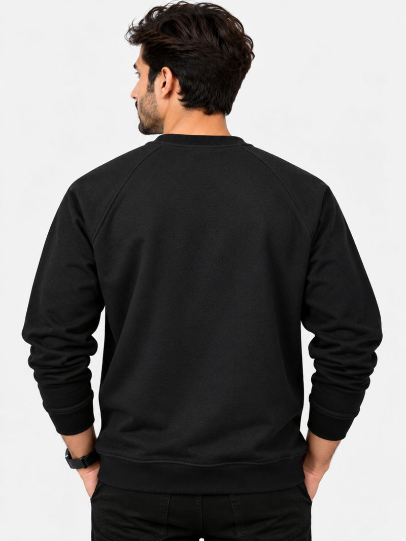 Men's "For The Adventure" Printed Sweat Shirt - Black