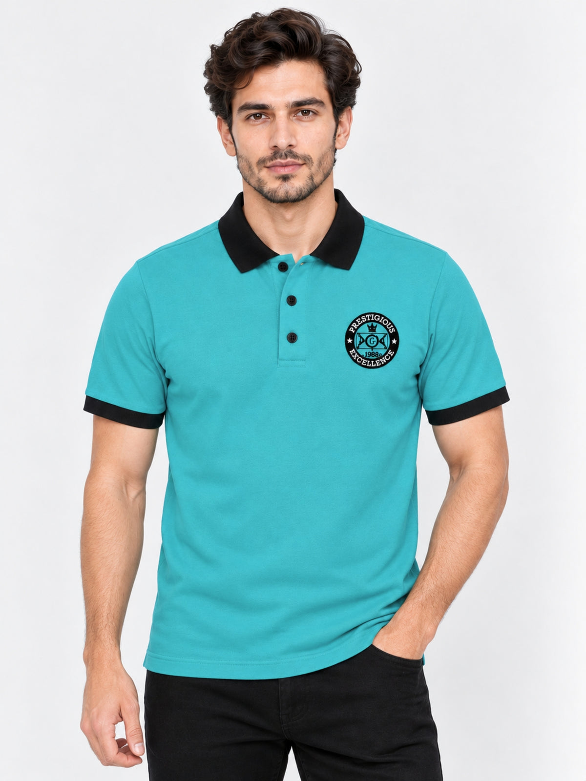 HG SIGNATURE EMB. CONTRAST COLLAR FEROZI POLO