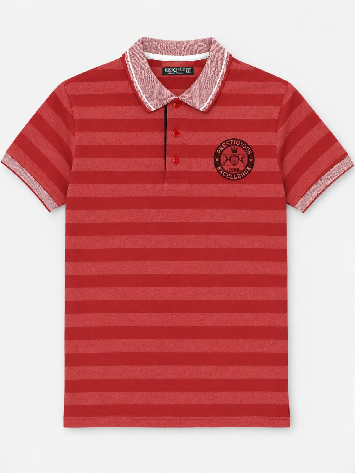 HG SIGNATURE EMB YARN DYED CONTRAST COLLAR POLO SHIRT
