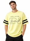 Unisex Oversized Graphic Printed Drop Shoulder T-Shirt - Yellow