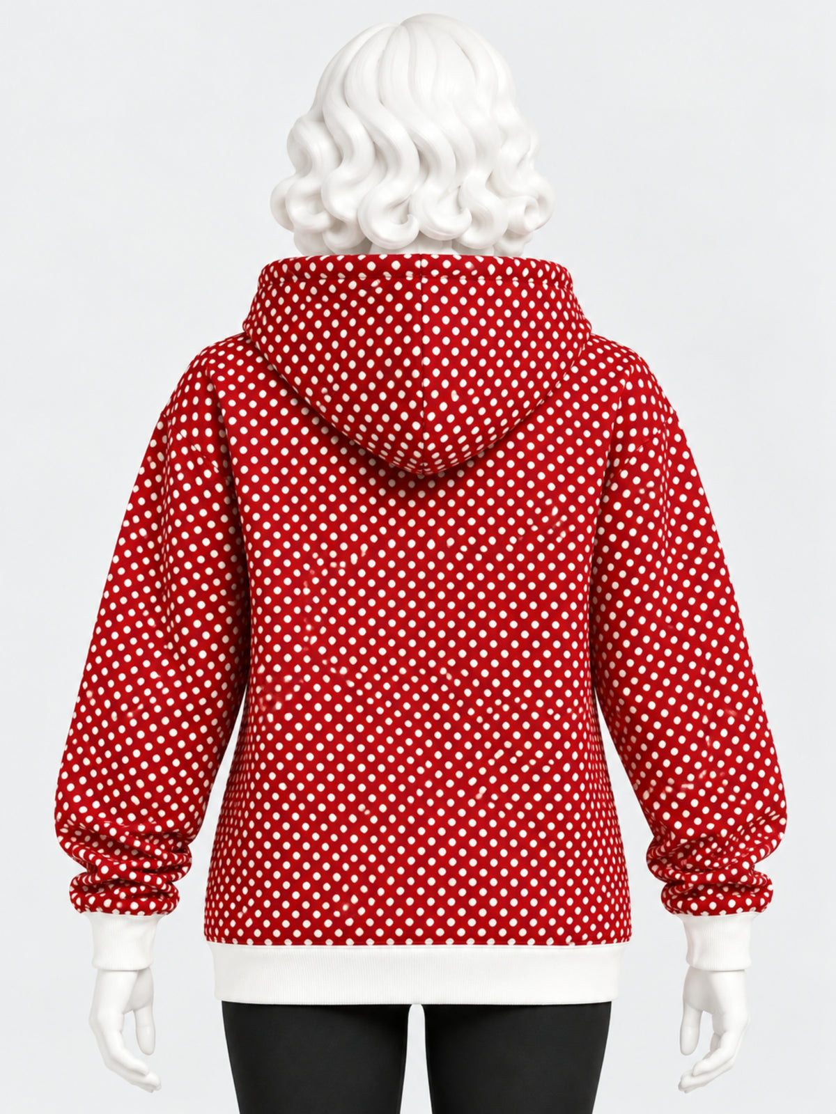 Women's Polka Dot Printed Fleece Hoodie