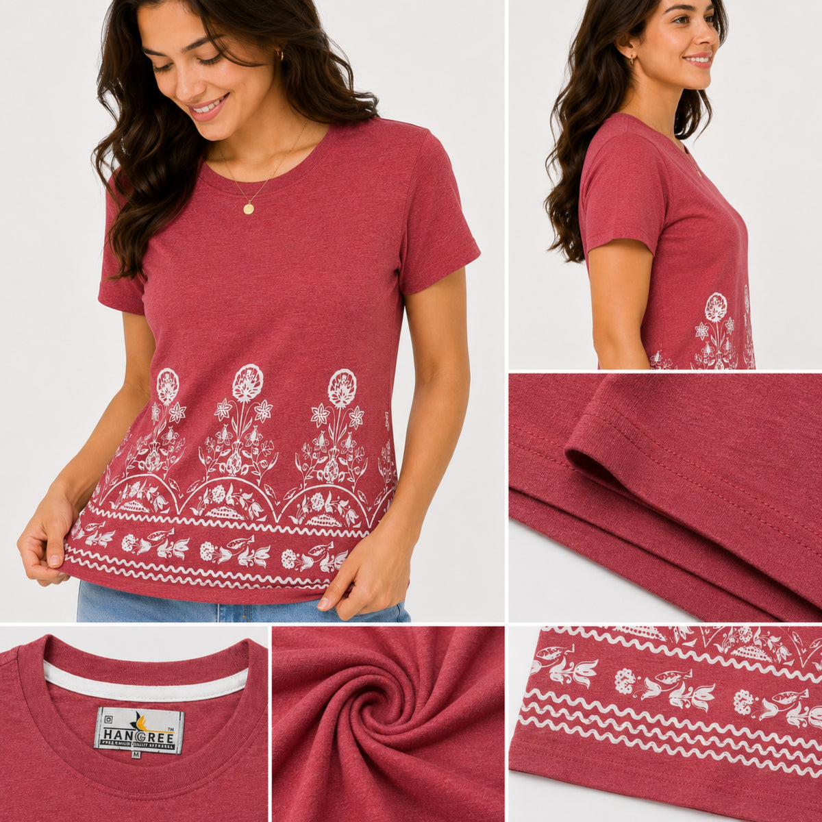 Women's Heritage Floral Border Cotton Jersey T-Shirt