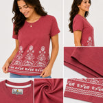 Women's Heritage Floral Border Cotton Jersey T-Shirt