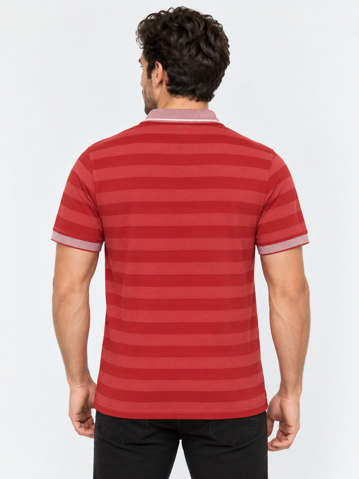 HG SIGNATURE EMB YARN DYED CONTRAST COLLAR POLO SHIRT