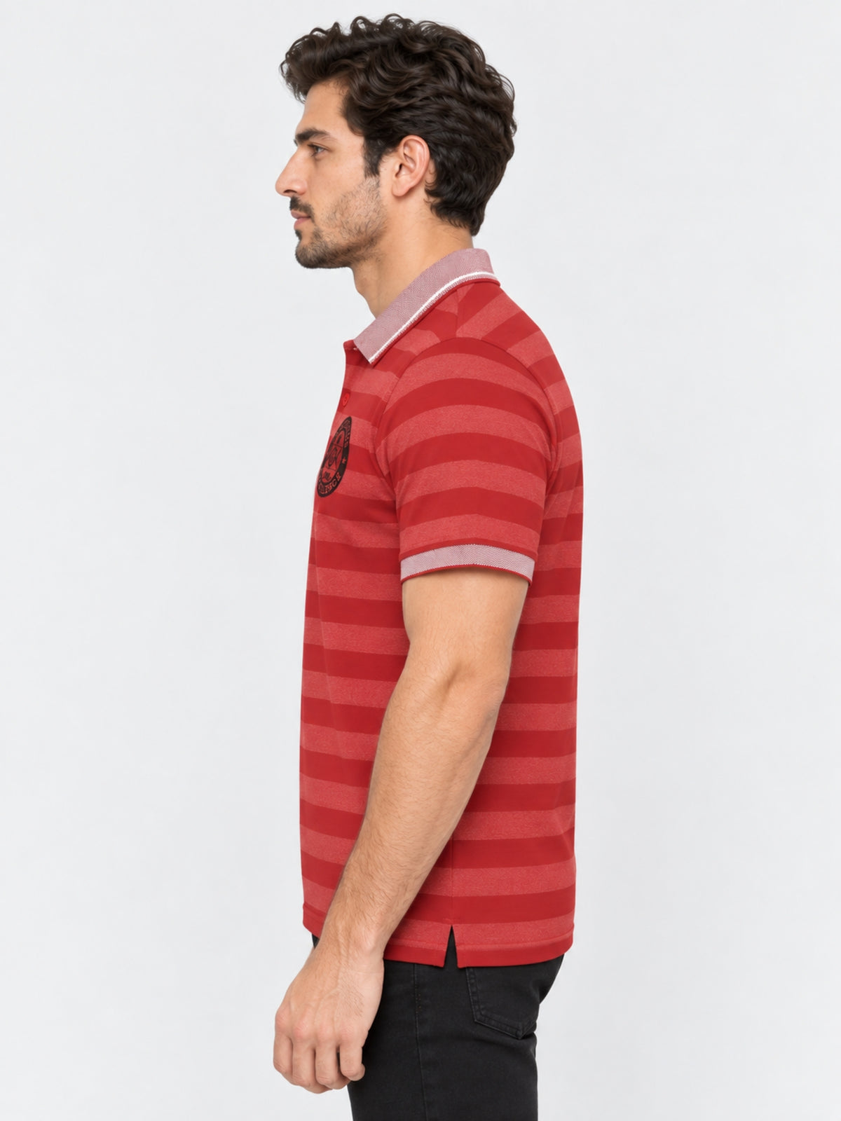 HG SIGNATURE EMB YARN DYED CONTRAST COLLAR POLO SHIRT
