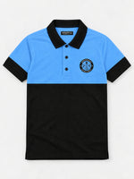 Signature Emb Luxury Panel Polo - Sky Black
