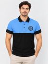 Signature Emb Luxury Panel Polo - Sky Black