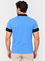 Signature Emb Luxury Panel Polo - Sky Black