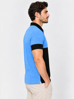 Signature Emb Luxury Panel Polo - Sky Black