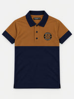 Signature Emb Luxury Panel Polo - Mustered Navy