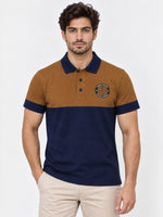 Signature Emb Luxury Panel Polo - Mustered Navy