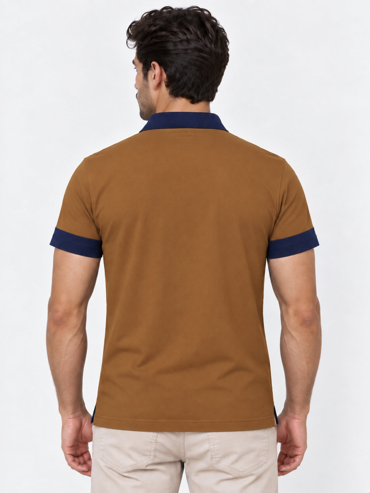 Signature Emb Luxury Panel Polo - Mustered Navy