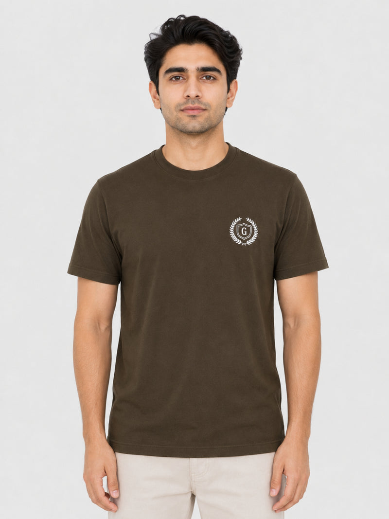 Men's Signature Emb. Round Neck Tee Shirt - Woodrush