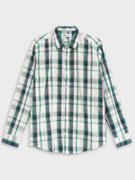Men's Blue Green Large Check Casual Shirt