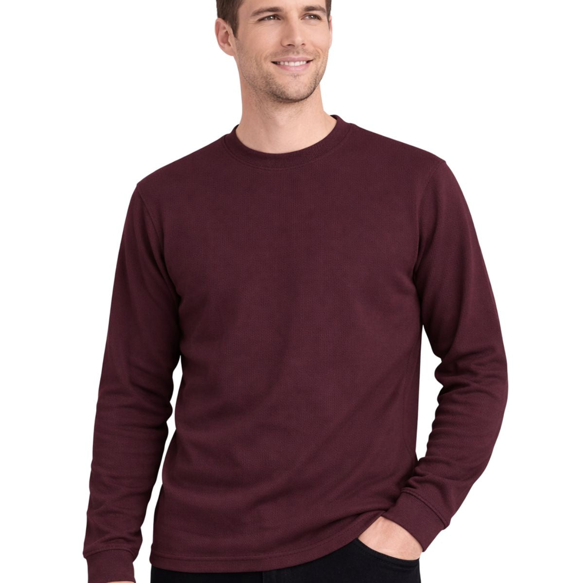 HG Rib Knitted Winter Full Sleeves Inner Shirt for Men & Women – Maroon