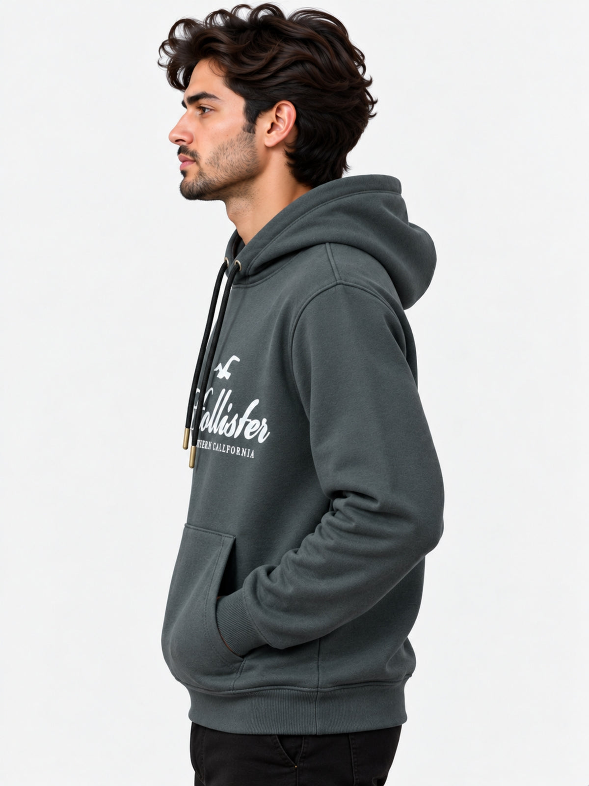 Men's Graphic Printed Pull Over Fleece Hoodie