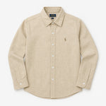 Boy's Classic Full Sleeves Casual Shirt - Sand Beige