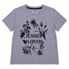 Girls’ Summer Flowers Graphic Printed T-Shirt – Storm Gray