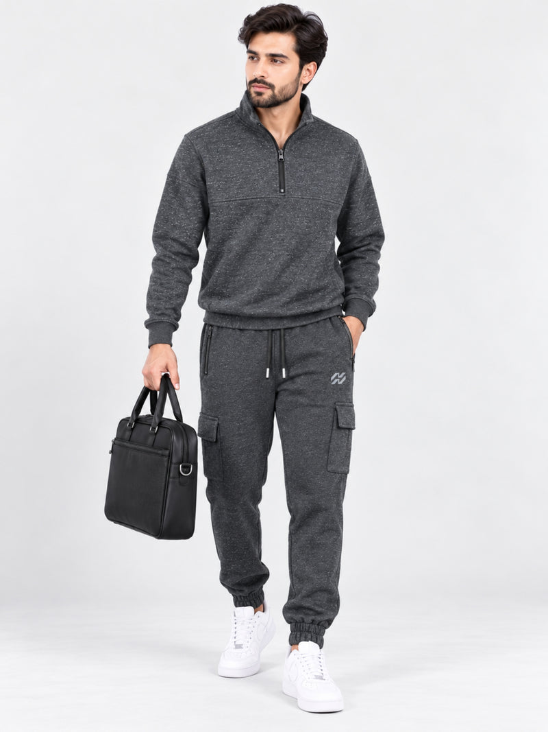 Men's Melange Terry Cargo Co-Ord Set