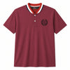 Men’s Signature Embroidered Contrast Neck Henley T-Shirt – Maroon