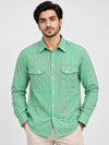 Men's Checkered Casual Shirt - Summer Green