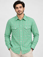 Men's Checkered Casual Shirt - Summer Green