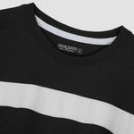 Oversize White Body Panel Fashion Tee Shirt - Black