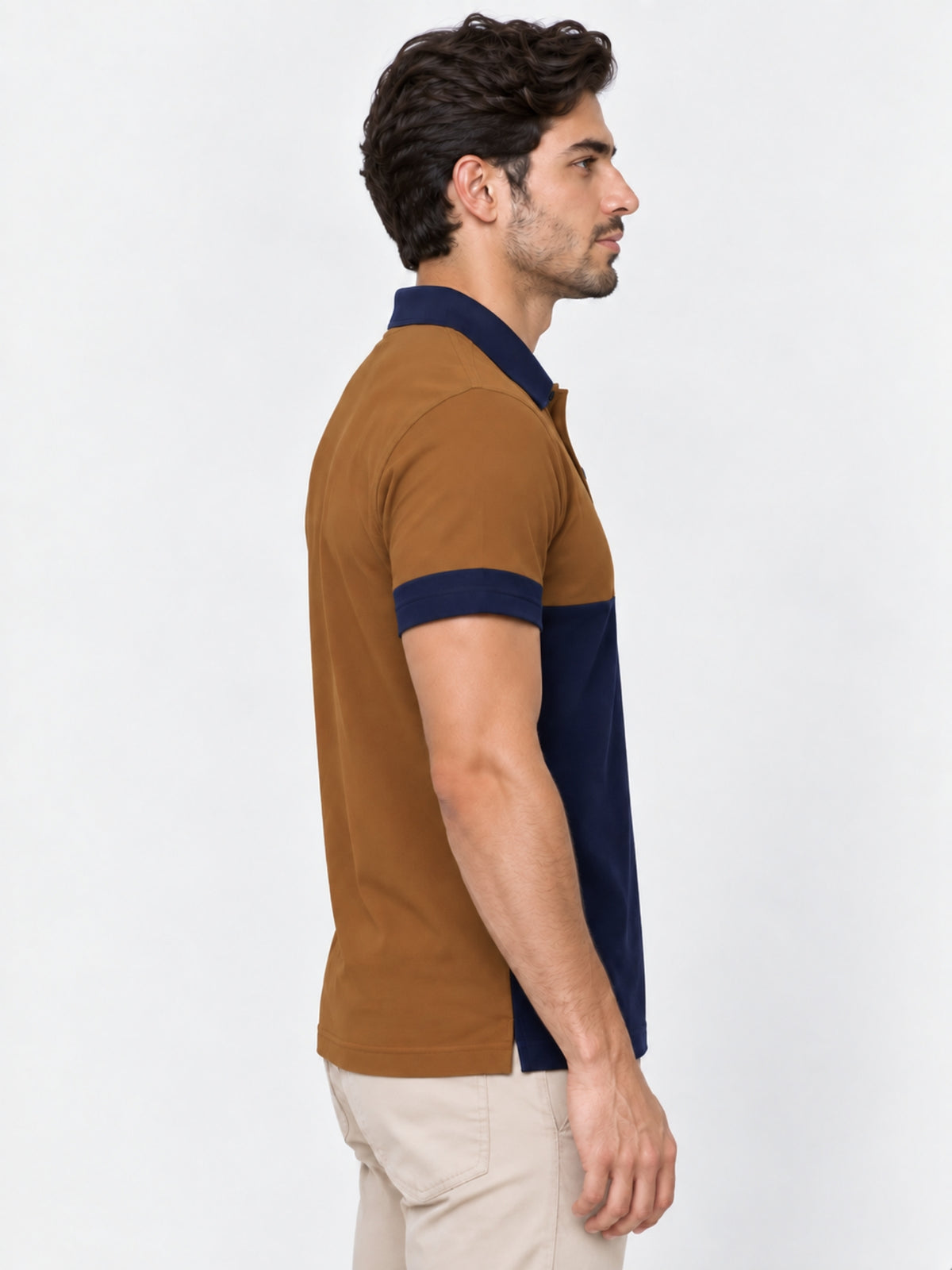 Signature Emb Luxury Panel Polo - Mustered Navy