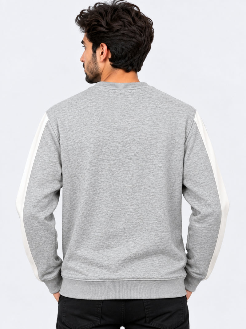 Hangree Signature Emb Panel Fashion Sweat Shirt - Hyder gray