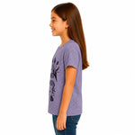Girls’ Summer Flowers Graphic Printed T-Shirt – Purple
