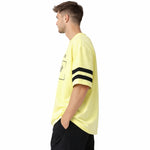 Unisex Oversized Graphic Printed Drop Shoulder T-Shirt - Yellow