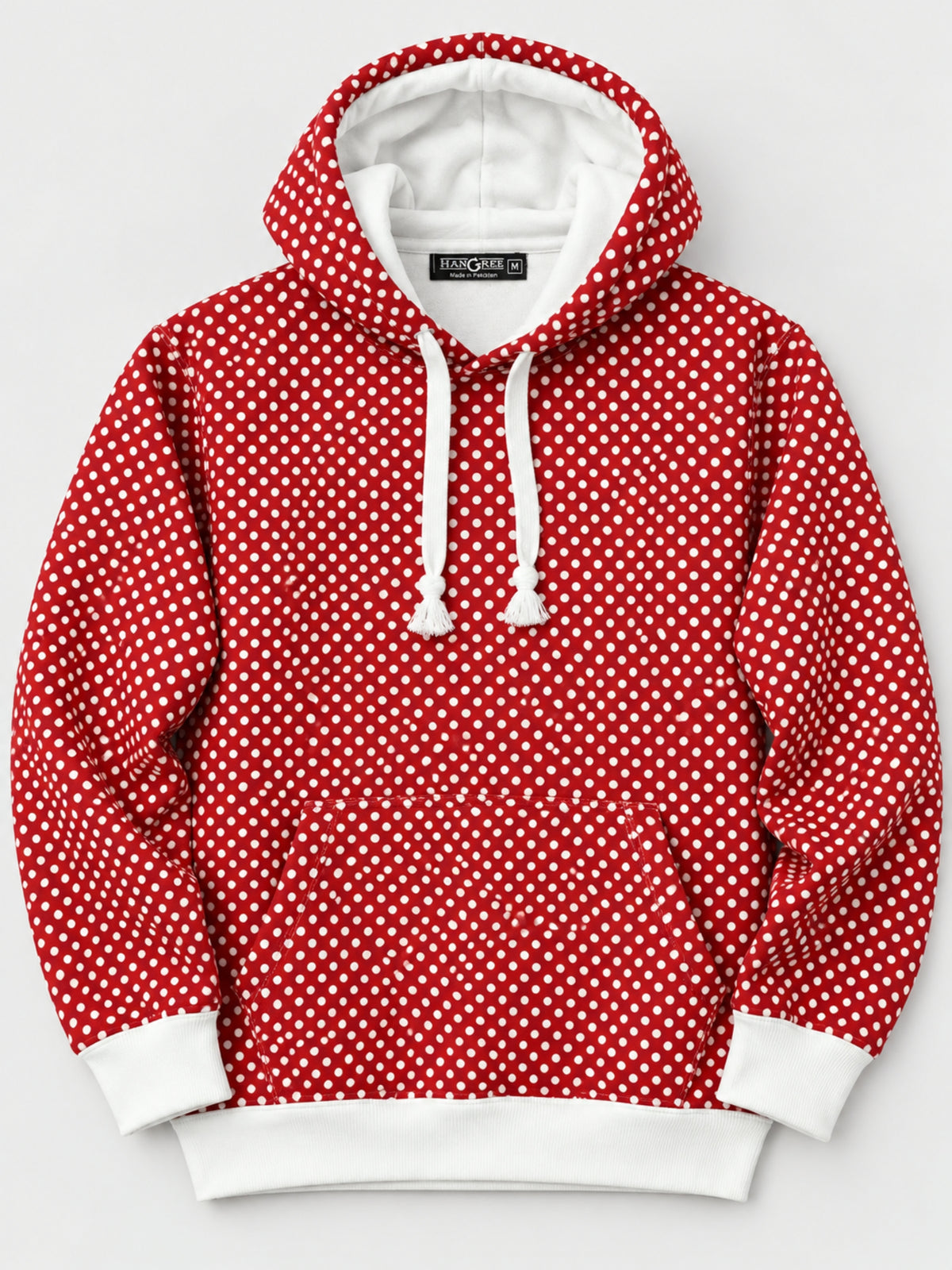 Women's Polka Dot Printed Fleece Hoodie