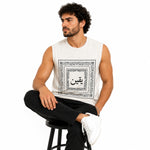 Men's Bandana Graphic Sleeveless Tank Top - Off White