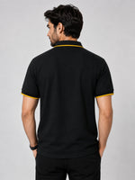 HG Signature Emb. Tipping Collar Polo Shirt - Black
