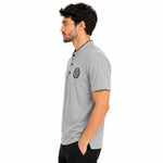 Men’s Signature Emb. Ban Collar Henley Tee Shirt – Light Gray