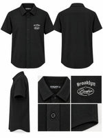 Classy "Brooklyn" Embroidered Soft Cotton Casual Shirt - Black